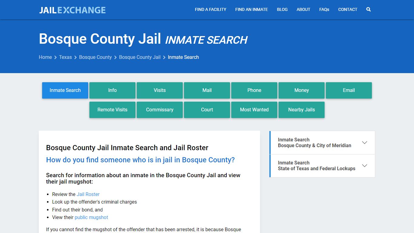 Inmate Search: Roster & Mugshots - Bosque County Jail, TX