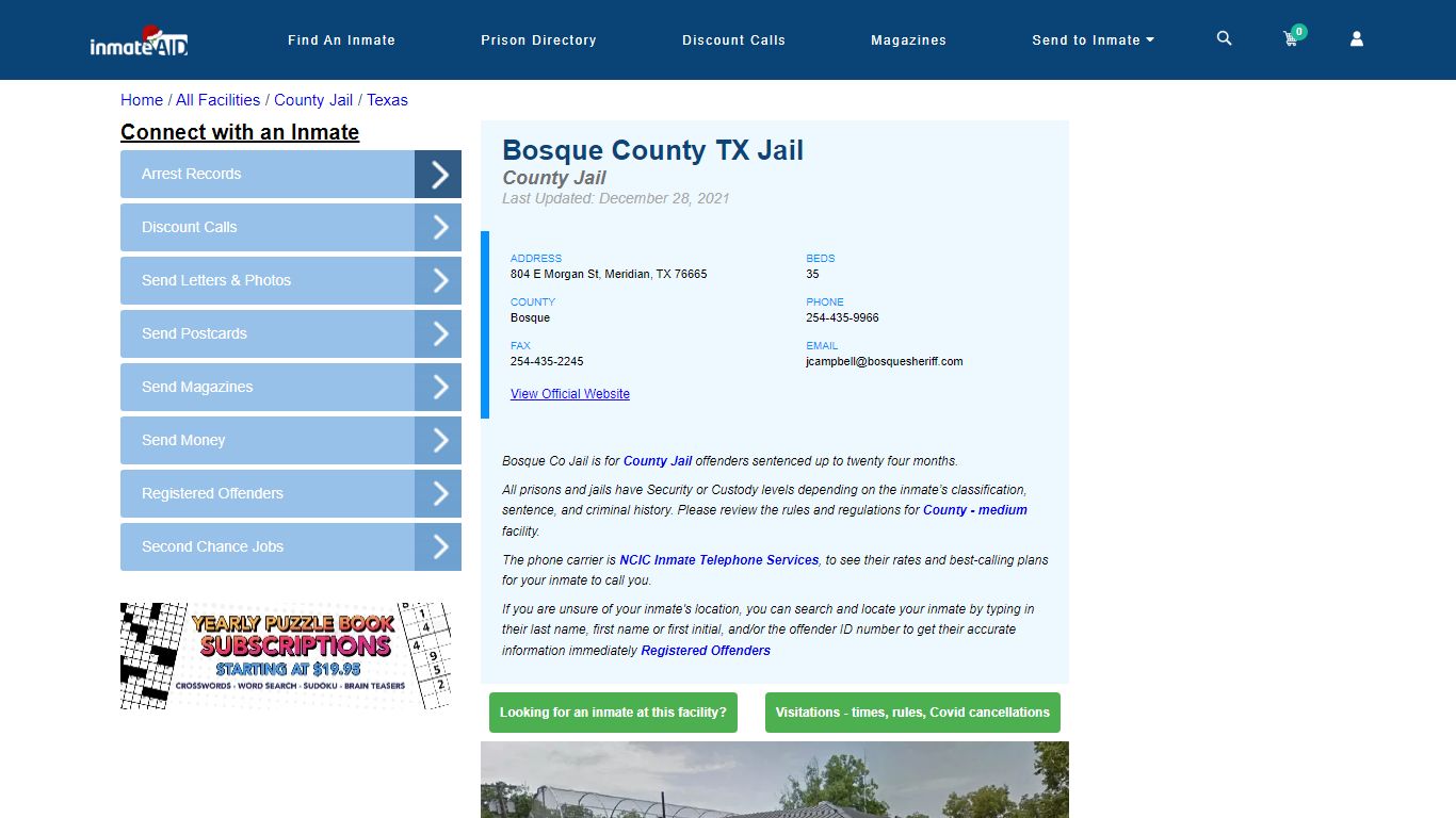 Bosque County TX Jail - Inmate Locator - Meridian, TX